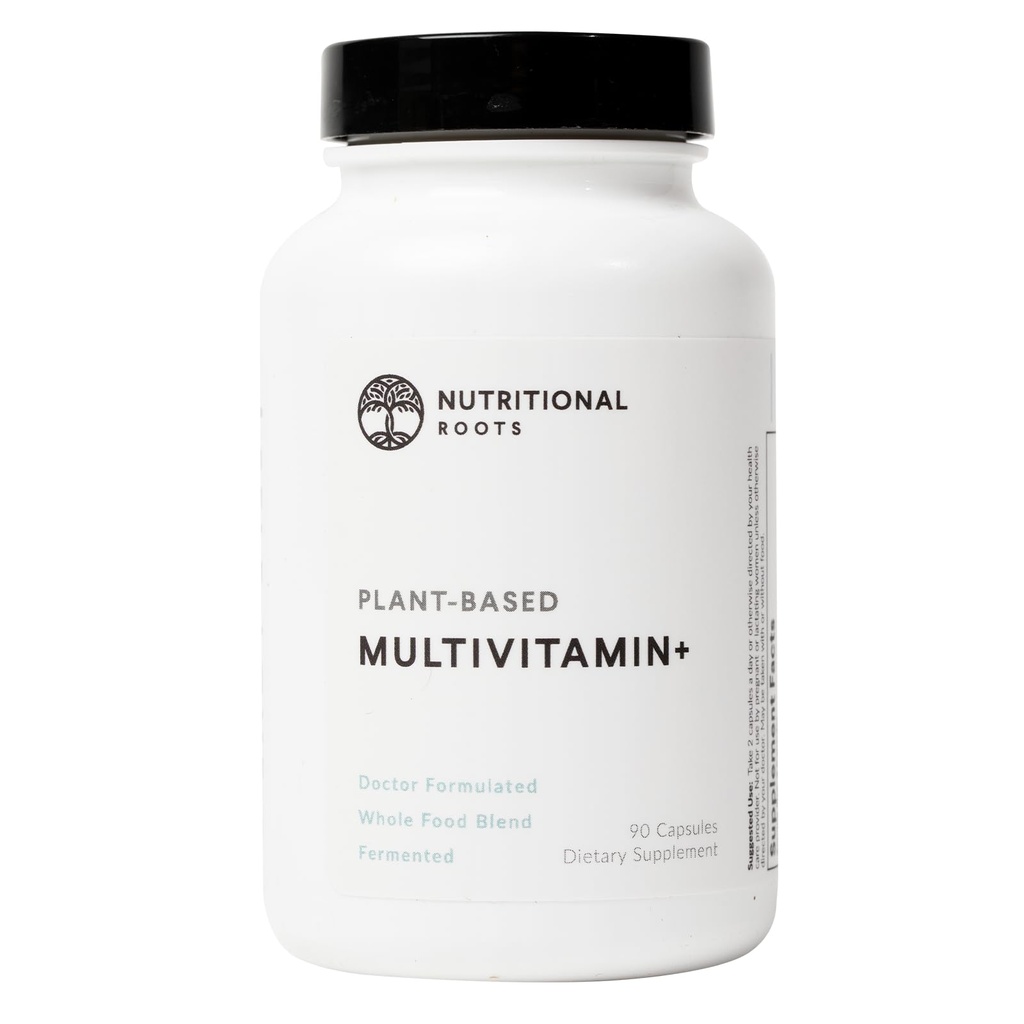 Prehranske korenine Multivitaminski+, Nagrade-Zmagovanje rastlin-na osnovi (Vegan) Multivitaminski, Ekološka zelenjava & Zelišča, Fermentirani vitamini, Probiotiki, Zdravnik's Choice, 45 Servings