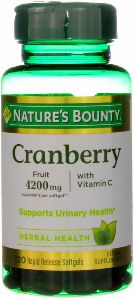 Bounty Cranberry Fruit 4200 mg, Plus Vitamin C Softgels, 120 ea (paket 4)
