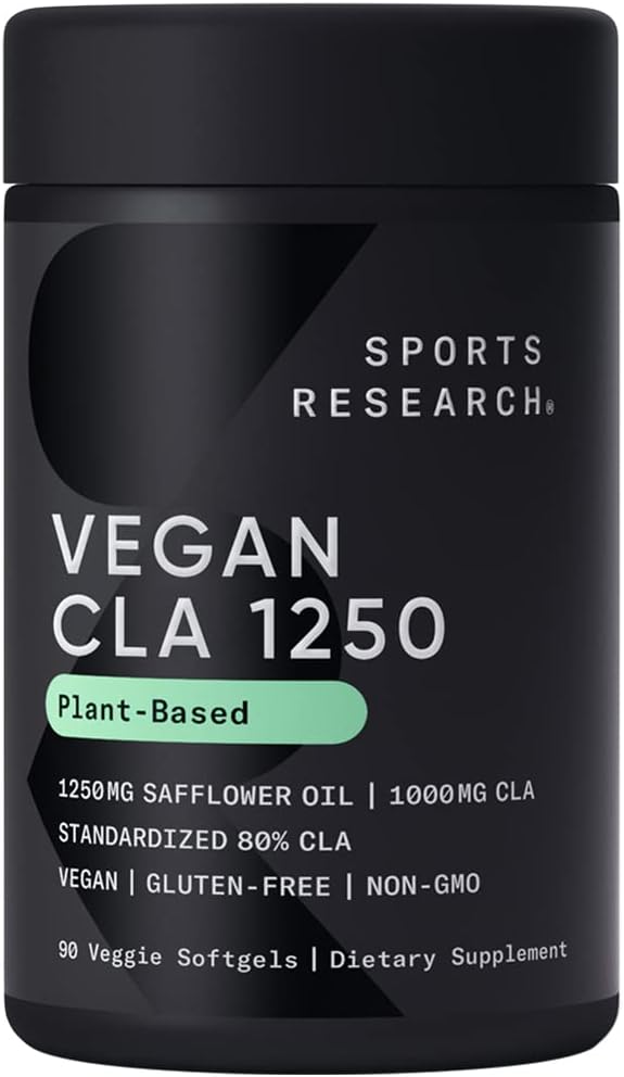 Sports Research Vegan CLA - 1250mg z aktivno konjugirano linolno kislino za moške in ženske 