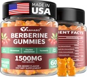 Berberine s Ceylon Cinnamon Gummies - 1500mg Berberine HCI dodatek s kromom,Turzijsko in mleko - Imunska podpora - za ženske in moške - 60 Sladkor brez Gumies