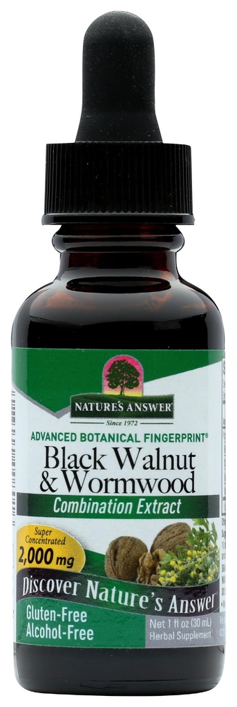 Natures Odgovor na črni Walnut in Wormwood 1 oz 30ml 200mg. Ekstrakt, tekoči, promotes prebava, Vegetable Glicerin in prečiščena voda