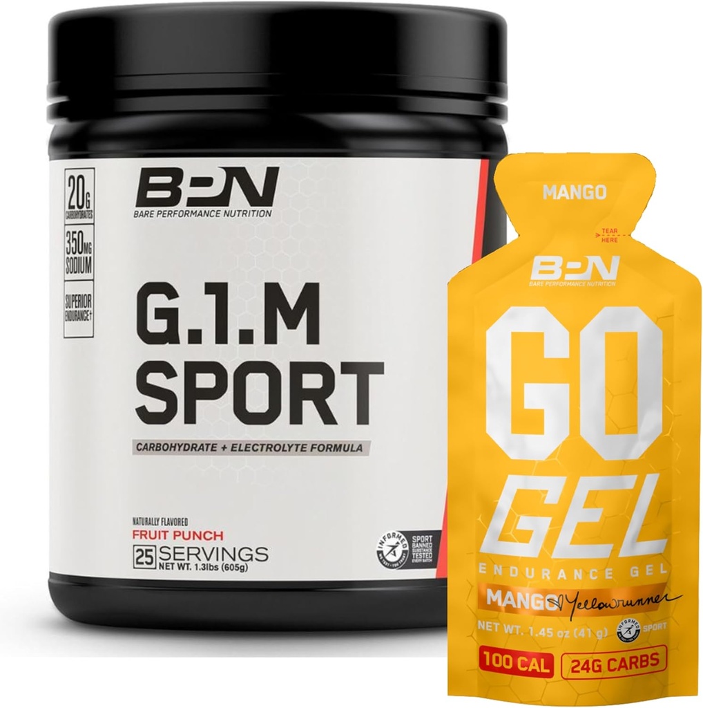 BARE ZMOGLJIVOST HRANILNO G.1.M. Sport vzdržljivost usposabljanje gorivo & Go Gel Endurance Gel Mango paket