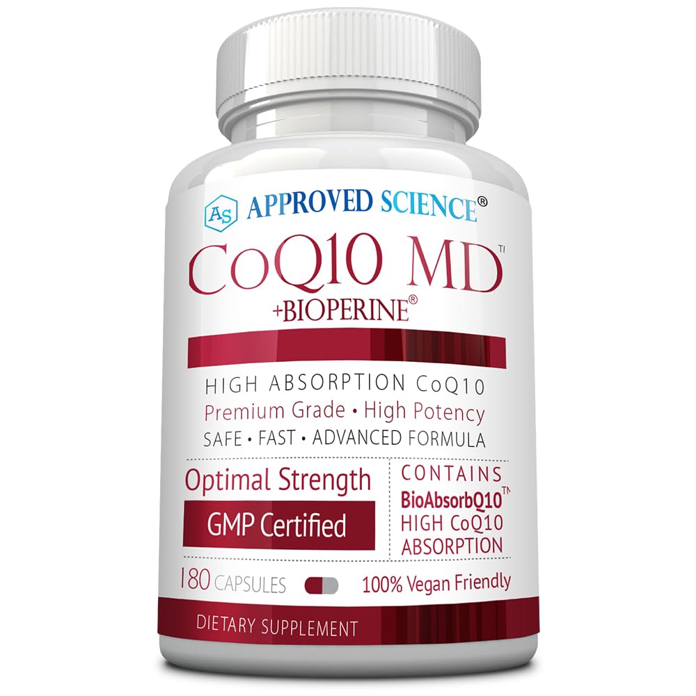 Odobreni Science® CoQ10 MD - Extra Jakost 300mg Pure CoQ10 z Bioperine® za hitrejšo absorpcijo - Optimalna podpora - oskrba za 3 mesece