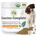 Wholistic Pet Organics Canine Complete - Dog Multivitaminski prašek - 1 Lb - Dnevni pasji vitamini in dodatki za domače hrane - Imunski sistem, koža, plašč in splošno zdravje - Majhna in velika pasma