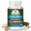 Rak Sciences Organic Lions Mane Gobe Dopolnilo Kapsule za moške in ženske - 1500mg Možganski dodatki za spomin in fokus - Visoka moč 40% Beta-glukani - Nootropna goba kompleks, 120 Count