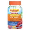 Emergen-C 750mg Vitamin C Gumiji za odrasle, Imunska podpora Gumies, Gluten Free, Jagoda, Lemon in borovnice Okusi - 45 Število