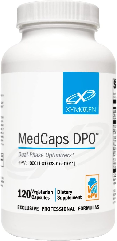 XYMOGEN Medcaps DPO - Dvofazni Optimizatorji za razstrupljanje jeter, čiščenje in zdravje - jetra podpora dodatek z mlekom osat, alfa lipoična kislina in artičoka ekstrakt - vegetarijanske (120 kapsul)