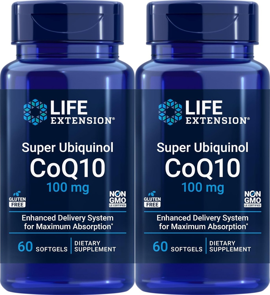 Life Extension Super Ubikinol CoQ10 100 mg, 60 mehkih gelov (paket po 2)