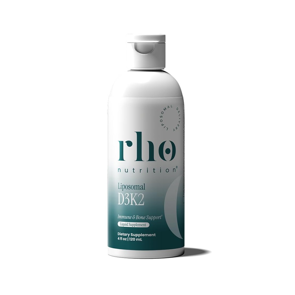 Rho Nutrition Liposomal D3K2 – Ultra visoka absorpcija Tekoči vitamini D3 in K2 dodatek – Pospešuje imunski sistem in splošno zdravje; Podpira močne kosti in mišice, in zdravo srce