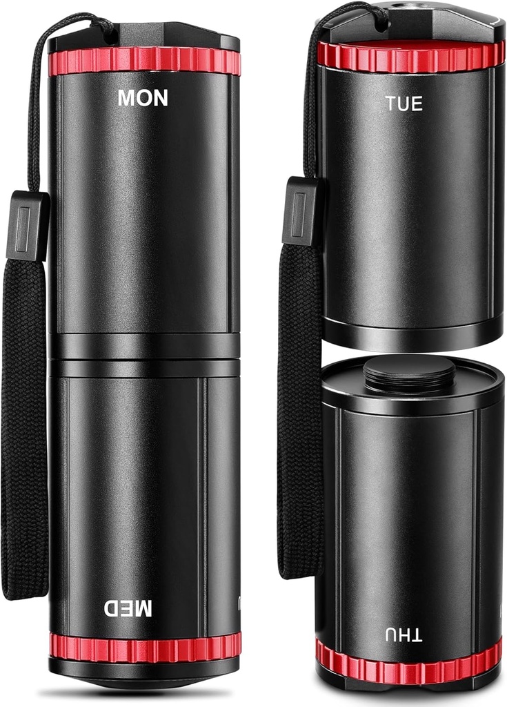 Zannaki Metal Travel Organizator, Prenosni EDC Arthritis prijazen teden tablete Box, velike tablete Case Container, BPA brezplačno 7 Daily Medicine Organizator Imetnik za vitamine, ribje olje, dodatek