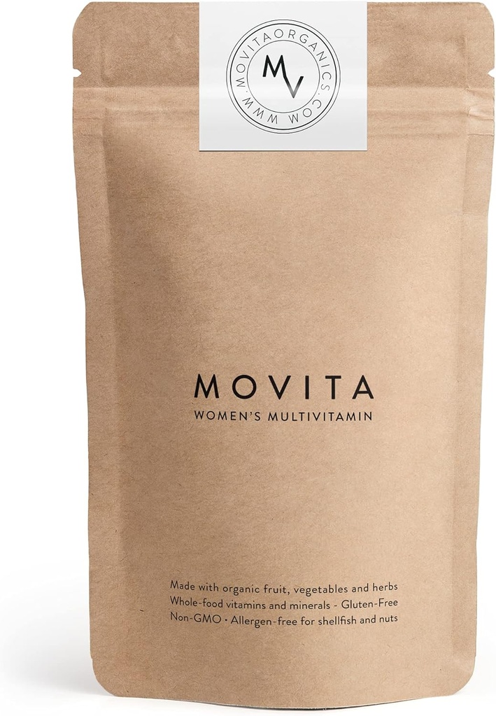 Movita Ženske Daily Multivitamin - Ekološka fermentirana celotna živila za izboljšano energijo, imuniteto in vitalnost - Veganska, Gluten-free, Non-GMO - 30-dnevna dobava (Eco-prijateljsko polnjenje vrečke)