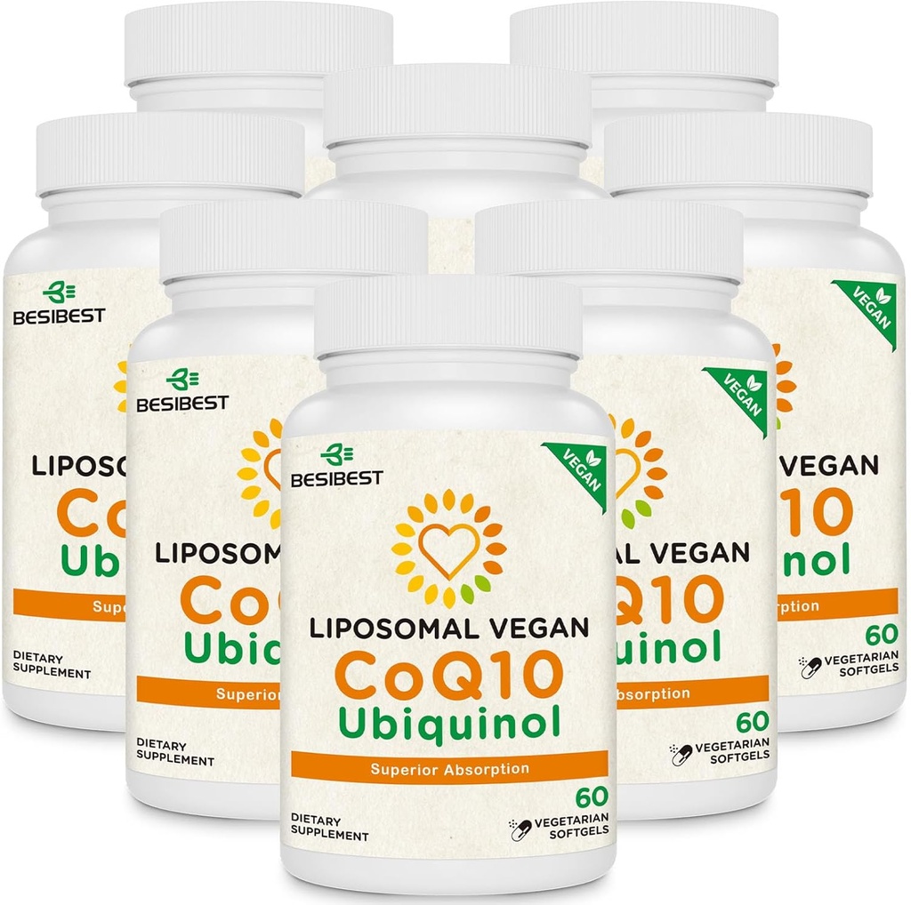 1000mg liposomski CoQ10 Ubikinol, 480 Veganski softgels, visoka absorpcija Ubikinol CoQ10 dodatek, Aktivna antioksidantna oblika koencima Q10 za delovanje srca in proizvodnjo energije