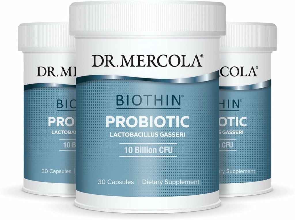Dr. Mercola Biothin Probiotic - Prebavni zdravstveni dodatek - podpira zdravo presnovo - brez GSO, brez glutena in soje - 90 zapoznelih kapsul (90 servingov)