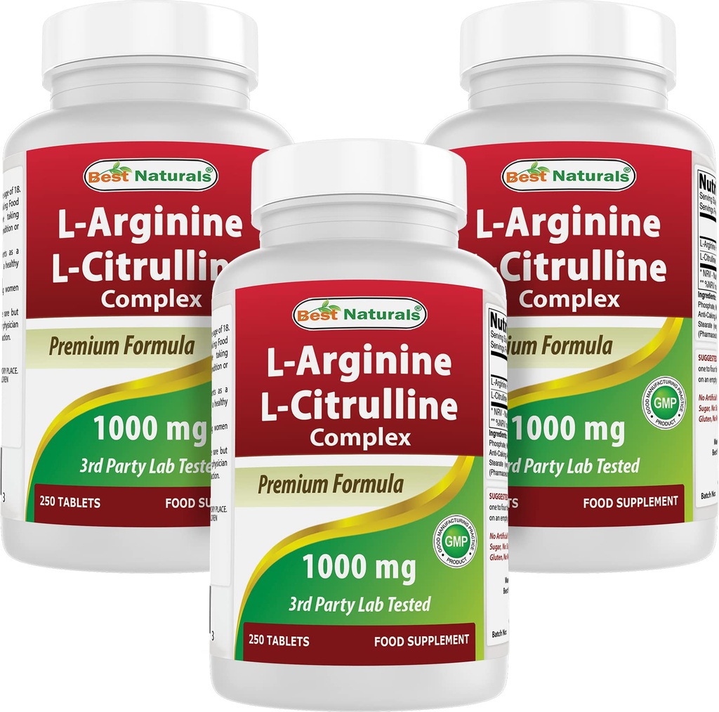 Najboljši naravni L- arginin L- citrulin kompleks 1000 mg 250 tablet (250 tablet (3. paket))