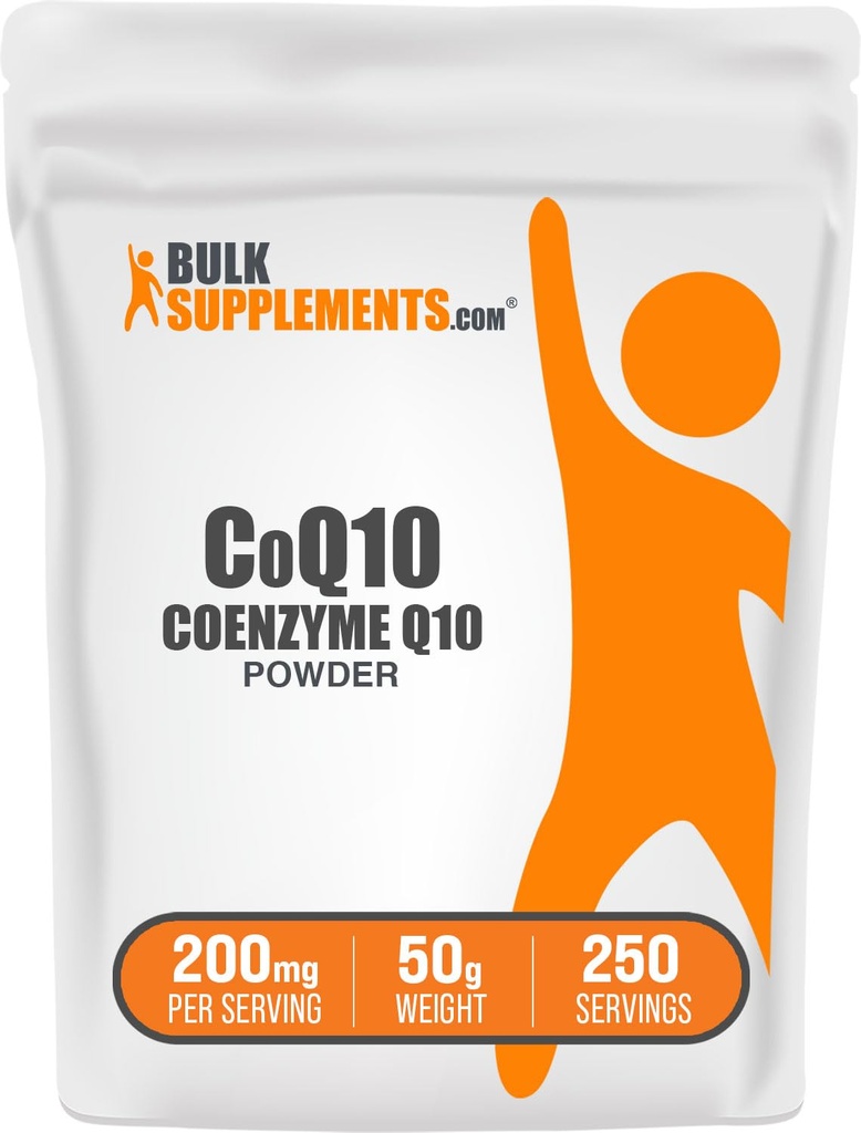 BulkSupplements.com Koencim Q10 Powder - Koencim Q10 200mg dodatek, prehransko dopolnilo - Gluten Free, 200mg na serviranje, 50g (1.8 oz) (Pack of 1)