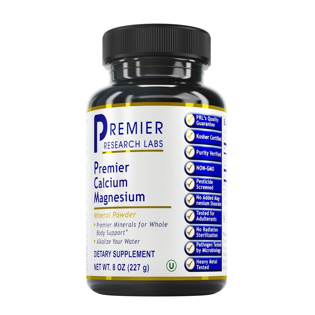Premier raziskave Labs Calcium Magnezij v prahu - naravni koralni kalcij v prahu za zdravje kosti, Zmešajte z vodo za alkalno PH ravnovesje - 8 oz