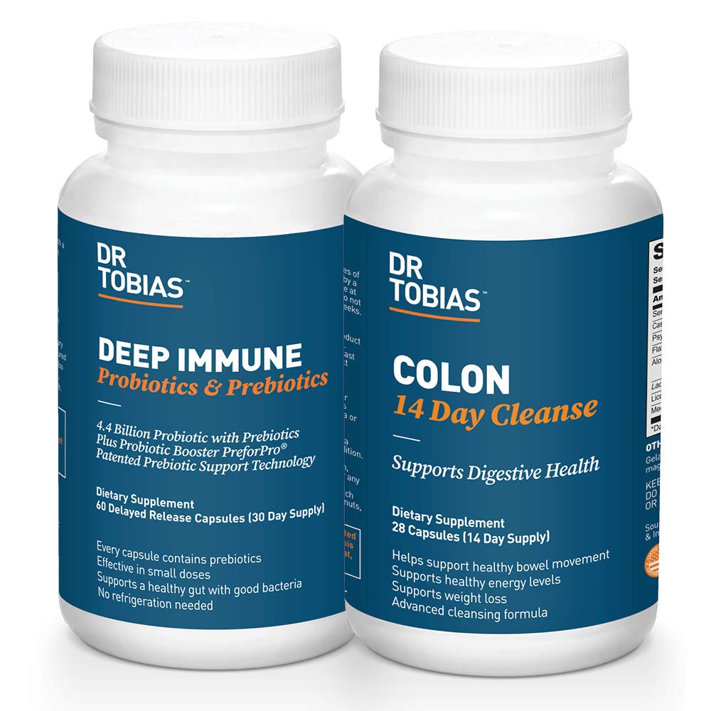 Dr. Tobias Digestive Kickstarter Bundle s Colon 14 Day čiščenje & Deep Imune Probiotics & Prebiotics