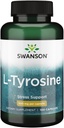 Swanson L-Tirozin - Aminokisline dopolnilo Spodbujanje Stress podporo, Kognitivne funkcije, in mentalna jasnost - pomaga podpirati splošno zdravje možganov - (100 kapsule, 500mg vsak)