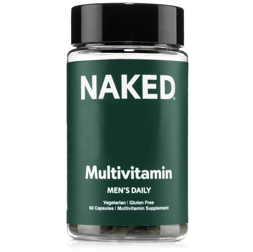 Nagi moški multi – dnevni multivitaminski za moške – A, C, E, Selen, cink, sadje in super zeleni ekstrakti in več za povečanje imunske podpore – Gluten-free in vegetarijanski dnevni vitamini – 60 kapsul