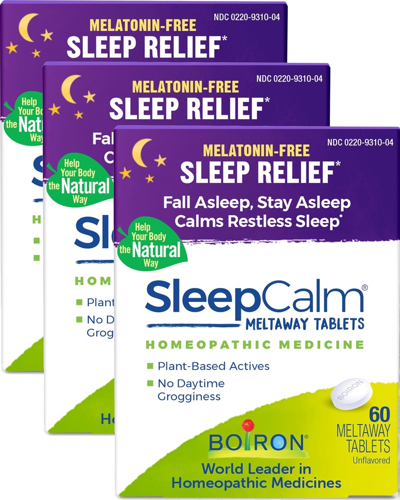 Boiron SleepCalm Sleep Aid za globoko, sproščeno, mirno nočno spanje - Melatonin-free in non Habit-Forming - Nerešljive tablete - 180 grof