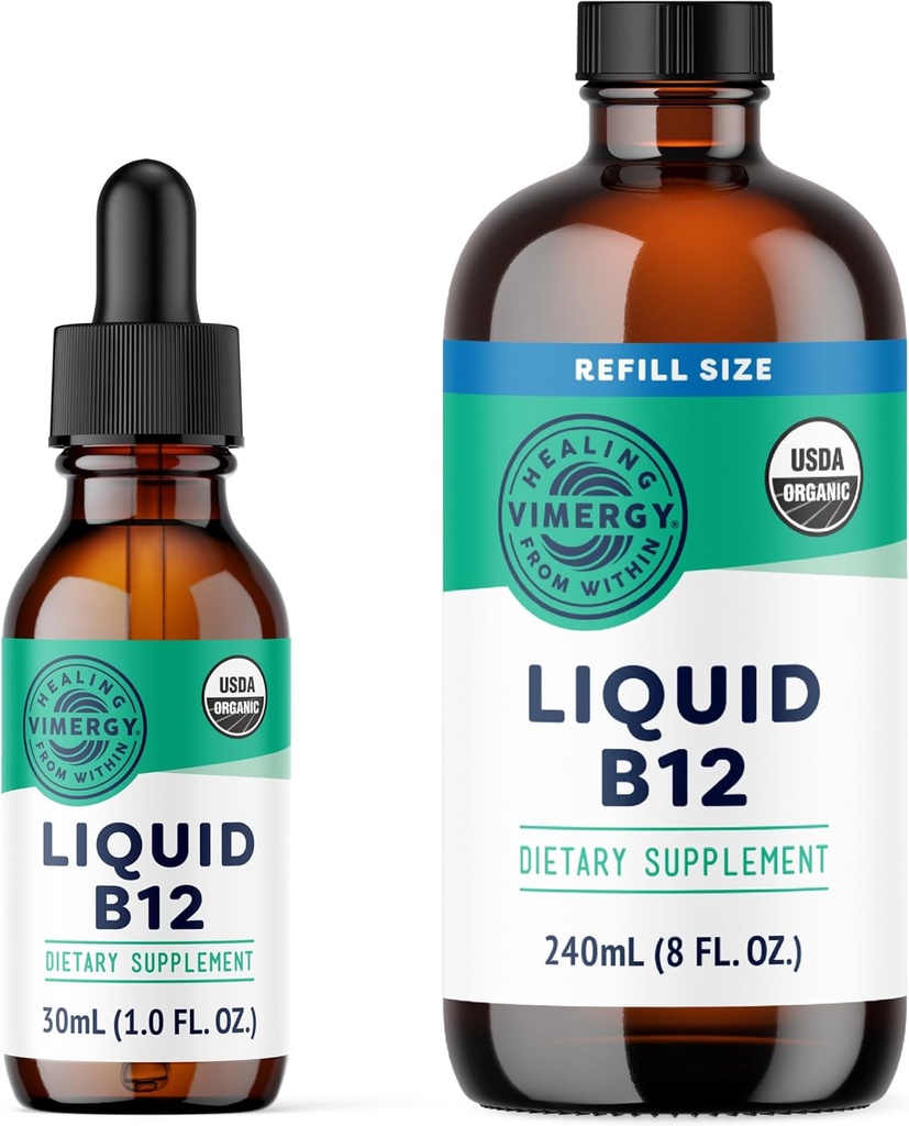 Vimergy Tekoči B12 (30 ml) in Tekoči B12 Ponovno polnjenje (240 ml) – paket