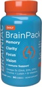 Brainiac Daily BrainPack Gummies, Podpira zdravje možganov z Omega 3 DHA EPA DPA, Choline, B6 & B12 in Lutein za zdravje oči z imuno podporo, Citrus Berry Flavor, 90 ct