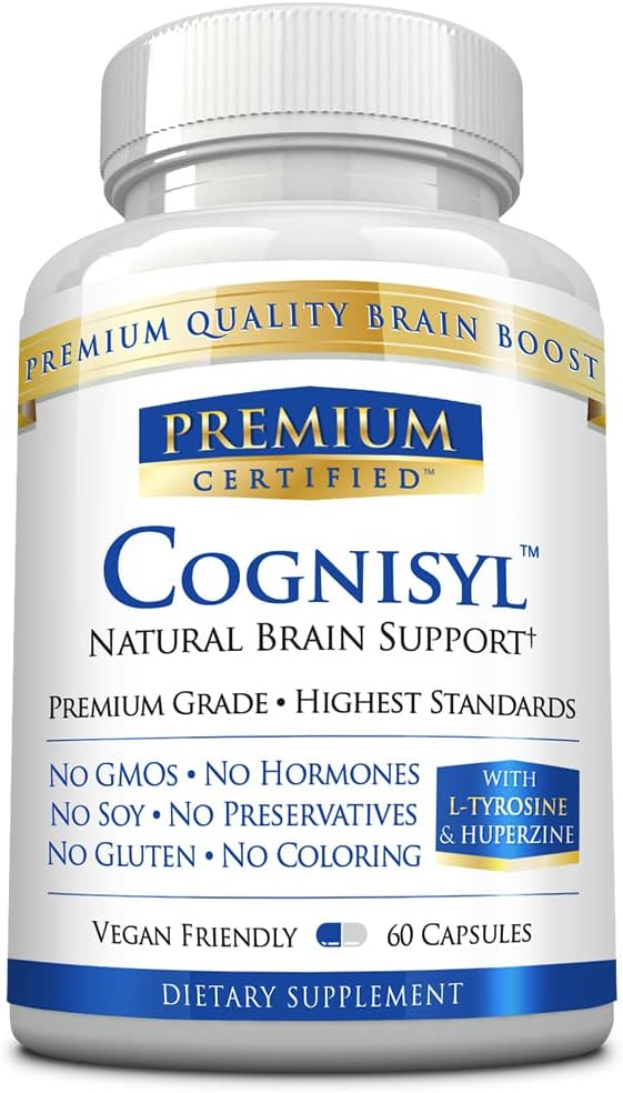 Cognisyl - povečanje spomina, mentalne uspešnosti, energije, in Fokus. Kompleks vitamina B, šentjanževka, DMAE bitartrat, BioPerin - 60 kapsul