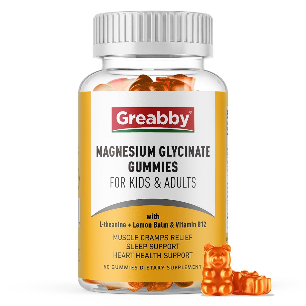 Magnezij Glycinate Gumies za otroke in odrasle - Magnezij Glycinate 300mg žvečljivi dodatek - spodbuja spanje, mišice, sprostitev (60Count)