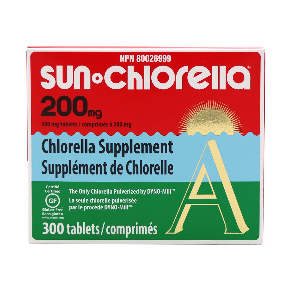 Sun Chlorella Eleuthero Hranilne tablete, 200 mg, 300 Število