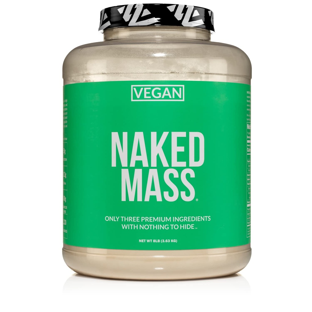 NAKED Veganska masa - naravni veganski gain za pridobivanje teže beljakovin v prahu - 1.230 kalorij, brez GMO, soje in glutena, brez umetnih sestavin - 8LB razsutem stanju - 11 strežnic