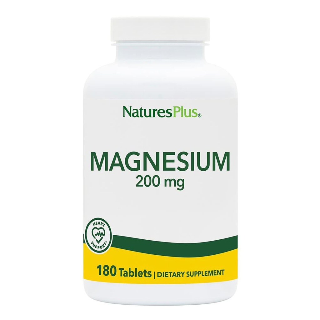 NaturesPlus Magnezij - 200 mg, 180 Tablete - Vegetarian, Gluten brez - 180 Serving