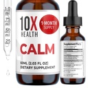 10X Health Calm L Teanine dodatek tekoče kapljice - 100mg L'Theanine kapljice & 100mg GABA dodatki za podporo živcev, mir in stres - naravna aroma 2.03 Fl oz.