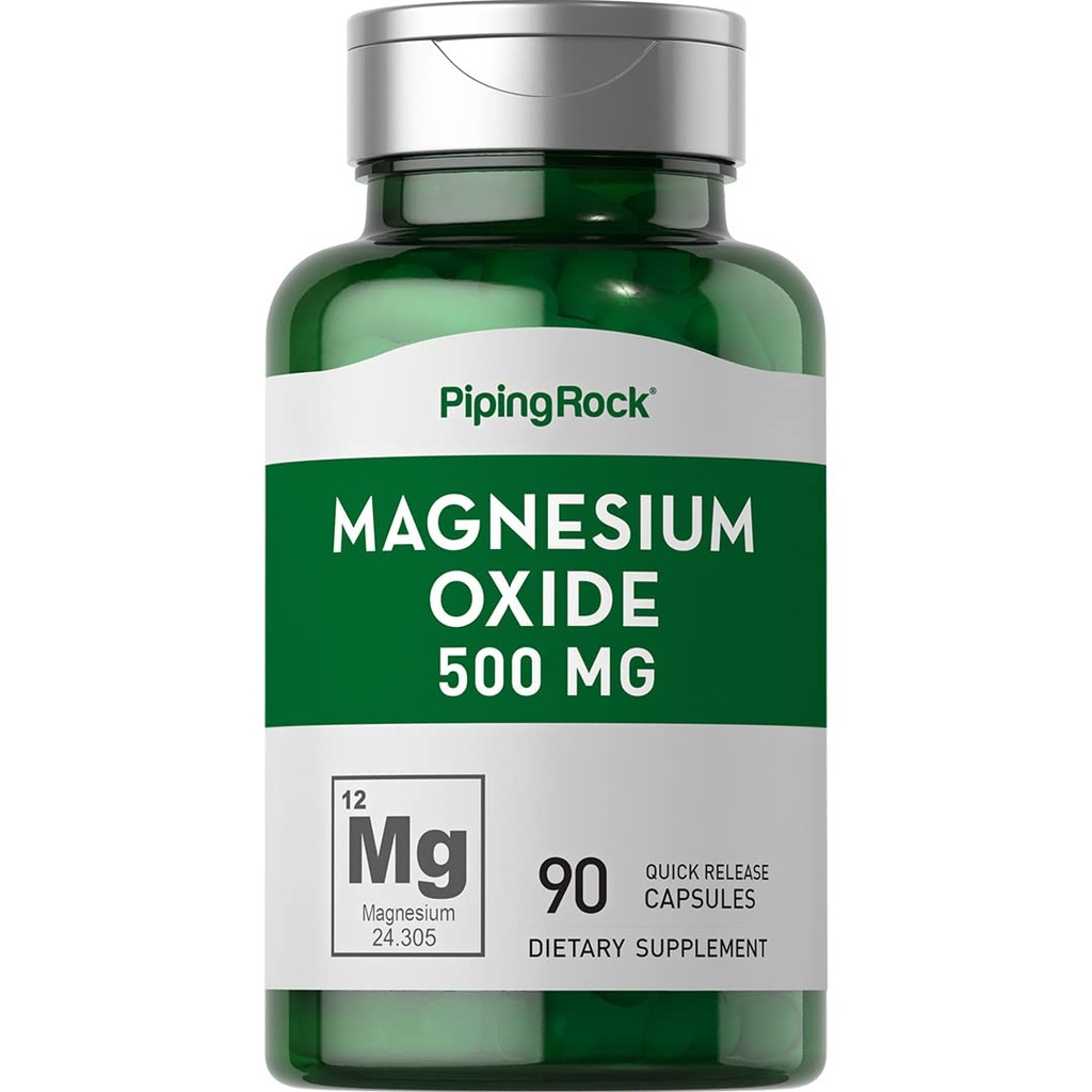 Piping Rock Magnezijev oksid 500 mg Kapsule 
