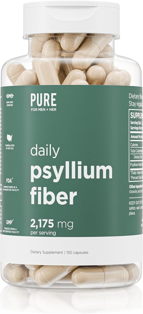 Dnevni Psyllium Husk Fiber dodatek s Pure za moške in čisto za njo 