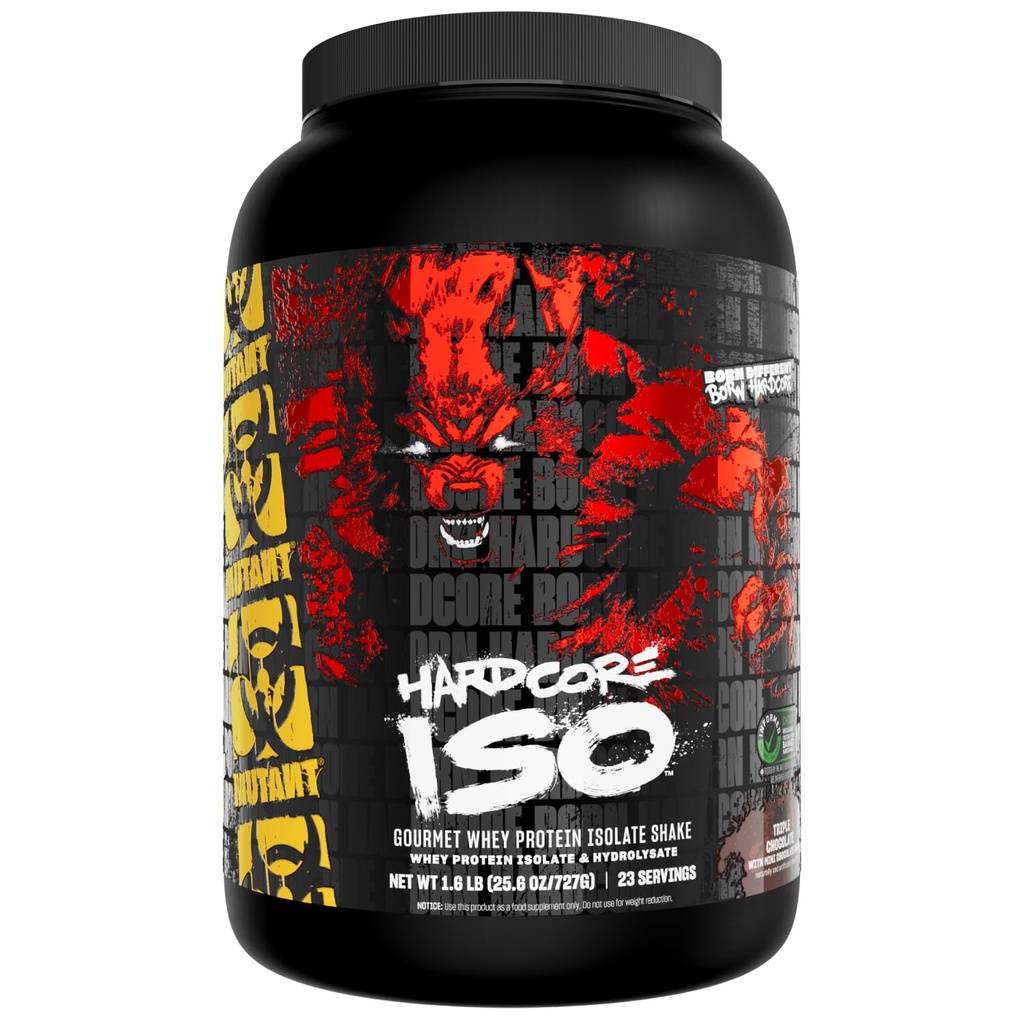 Mutant ISO Surge Whey Protein Powder deluje hitro, da pomaga obnoviti, graditi mišice, razsutem stanju in moči, uporablja samo sestavine, 1.6 lb - Trojna čokolada