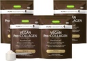 Igennus Vegan Kolagen Peptide Powder, okrepljen z Glycine, Proline & Hydroxyprolin & Cofactor Vitamin C, Non GSO, Popolni vegetarijanski obrat Powder Booster, 4 x 35 Servinges