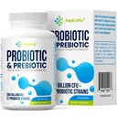 Probiotiki za ženske in moške, 300 milijard CFU probiotiki iz 12 sevov + organski prebiotiki Mešanica za dnevno digestivno, imuno, črevesno, napihnjenost, Gut Zdravje za ženske in moške, Rokavice Stable - 60 kapsul