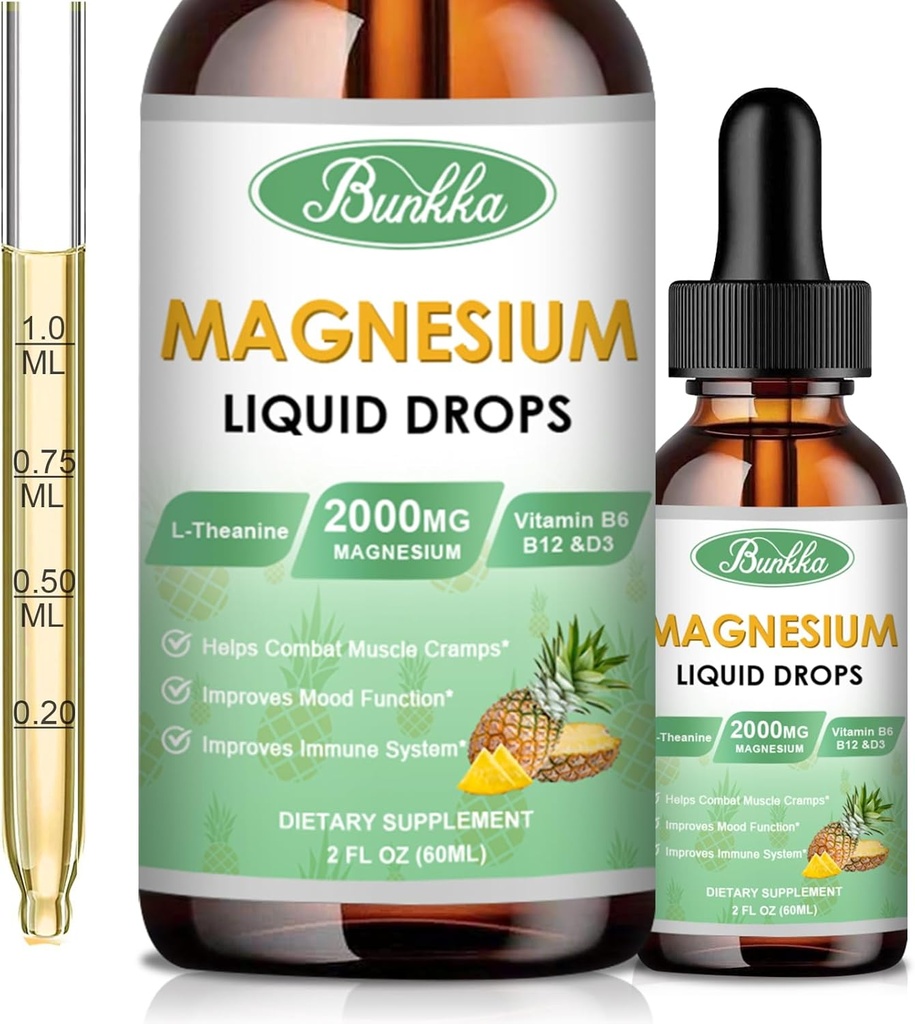 Magnezijev glicinat dodatek, Magnezijev kompleks tekoče kapljice s 500mg magnezijev glicinat, magnezijev citrat, vitamin - 30 dan dobave