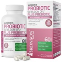 Bronson ženski probiotik 50 milijard CFU + prebiotik z brusnico in D-mannozo – Vaginalno zdravje, zdravo prebavljanje, imunske funkcije in sečni trakt podpora, ne-GMO, 60 vegetarijanske kapsule