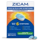 Zicam Cold & gripi podobni simptomi z Echinacea in Sambucus, homeopatski, cink, hlajenje pepermint aroma, pomaga pri simptomih mraza, 20 tablet