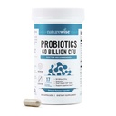 NatureWise Probiotics 60 milijard CFU - 17 sevov + organski prebiotiki - Imunska, digestivna in črevesna zdravstvena podpora za ženske in moške - vegetarijanska, gluten-free, ne-GMO - 60 kapsul[2-mesečna zaloga]