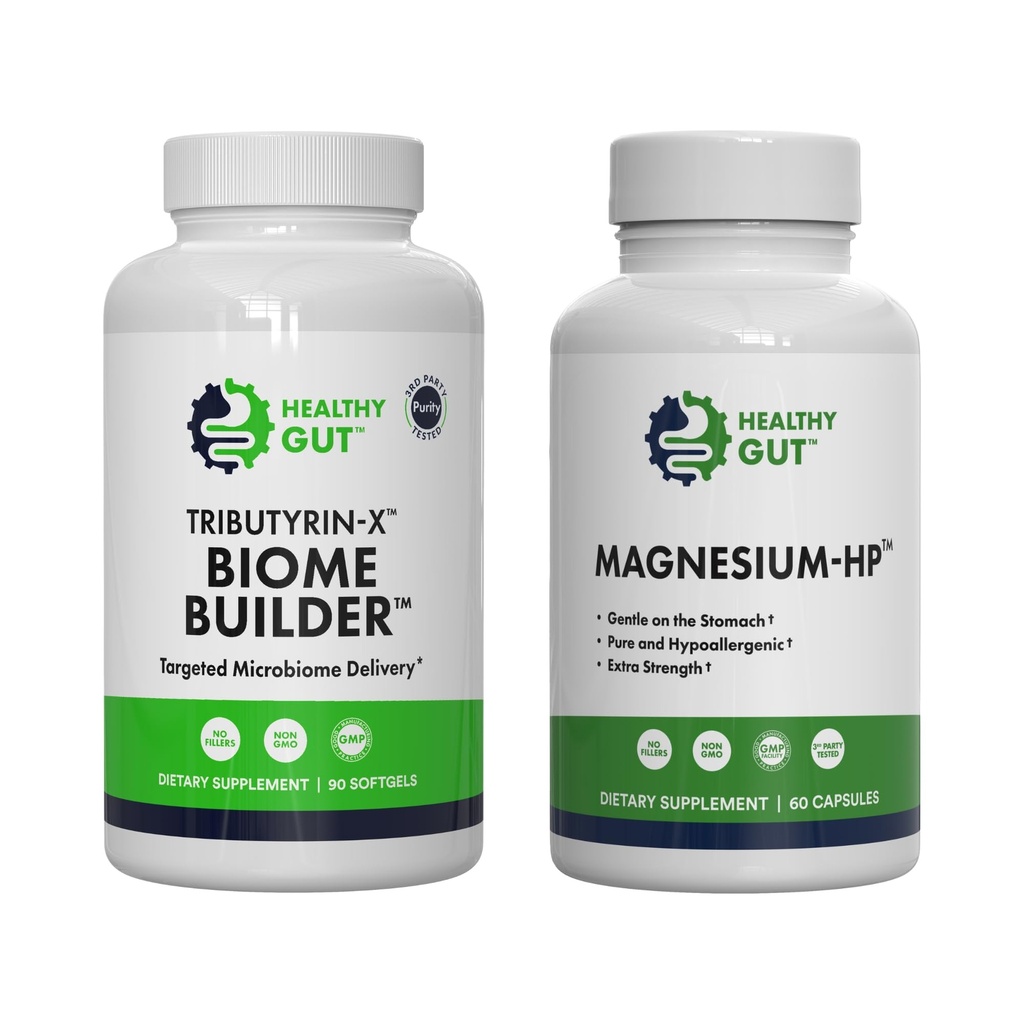Health Gut Tributyrin-X Biome Builder, 90 Softgels in Magnezij-HP, 60 kapsul