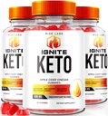 Rize laboratoriji (Pack 3 Vžig Keto ACV Gummies, za napredno hujšanje, Keto Ingnite dodatek (180 Gummies)