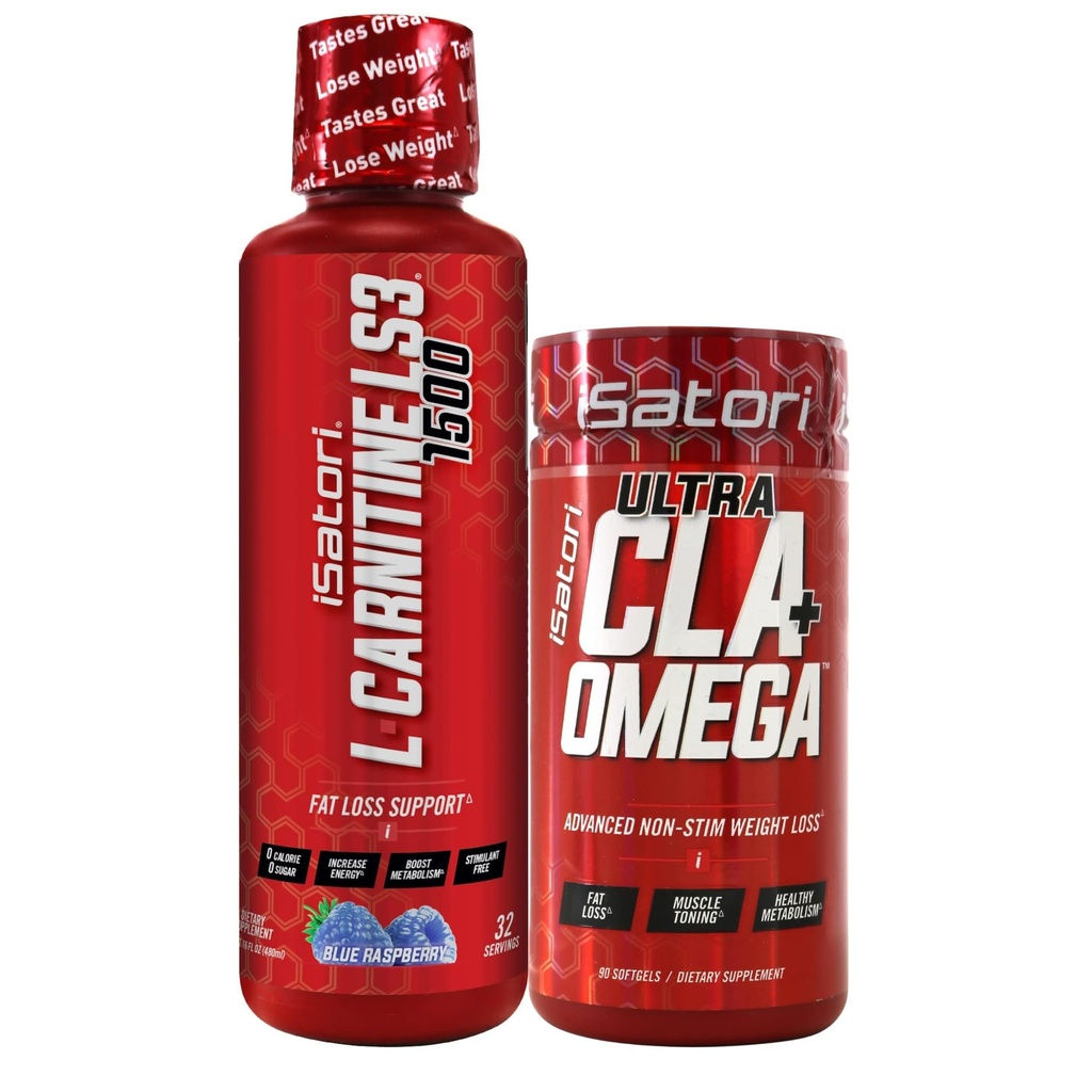 iSatori L-karnitin LS3 modra malina 1500mg (32 strežnice) Ultra CLA (90 softgels), tekoči L-karnitin z acetilom, Omega 3 6 9 Žabje olje