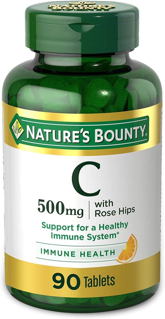 Naravni Bounty Vitamin C, Podpora za zdrav imunski sistem, 500 mg Vitamin C z rožičicami, 90 Žvečljive tablete