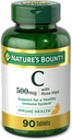 Naravni Bounty Vitamin C, Podpora za zdrav imunski sistem, 500 mg Vitamin C z rožičicami, 90 Žvečljive tablete