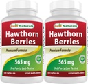 Najboljši naravni Hawthorn Berry 565 mg 180 kapsul (180 kapsul (2 vrečka)