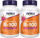 NOW dopolnila, vitamin B-100, trajen izpust, proizvodnja energije*, zdravje živčnega sistema*, 100 tablet (paket z 2)