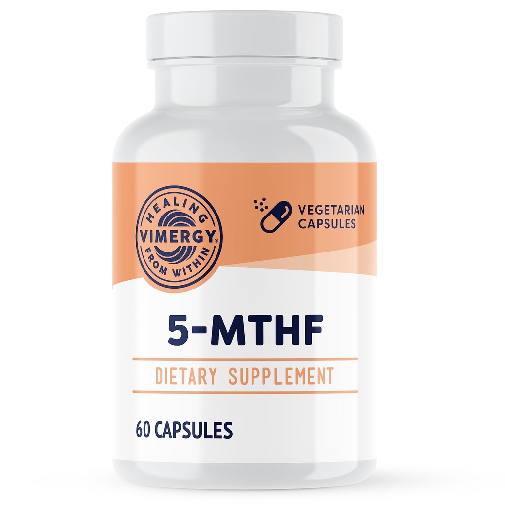 Vimergy 5-MTHF kapsule – 60 Serving (1 kapsula/Serving) 8500mcg L-metilfolat glukozamin in 500 mcg vitamin B12 dodatek –Biorazpoložljiv Folat dodatek za ženske in moške Vegan 5 mthf (60 ct)