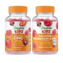 Življenjski cink 25mg Otroci + Kalcij Magnezij & Cink Otroci, Gummies Bundle - odličen okus, Vitamin dopolnilo, Gluten brezplačno, GSO brezplačno, Žvečljivi gumi